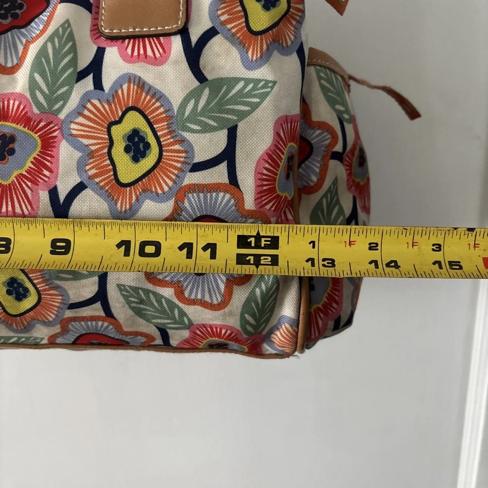 Lily Bloom Canvas Top Handle Bag Purse Floral Colorful Spring
